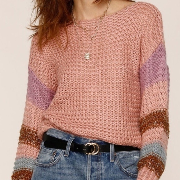 Anthropologie Heartloom Mae Pink Sweater XS - Picture 4 of 5